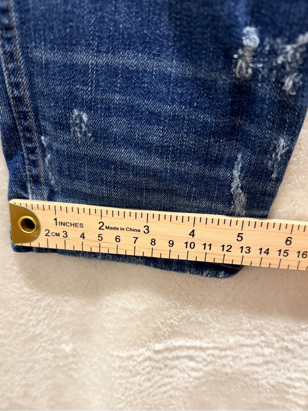 Madewell High Rise Slim Straight Jeans Distressed Button Front Blue Denim 27 - Picture 10 of 15